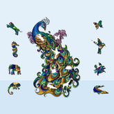 Wooden Jigsaw Puzzle Proud Peacock